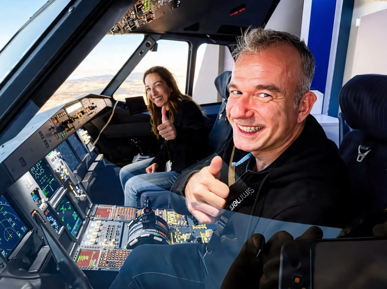 GreekSimmers Guests in A320 Simulator